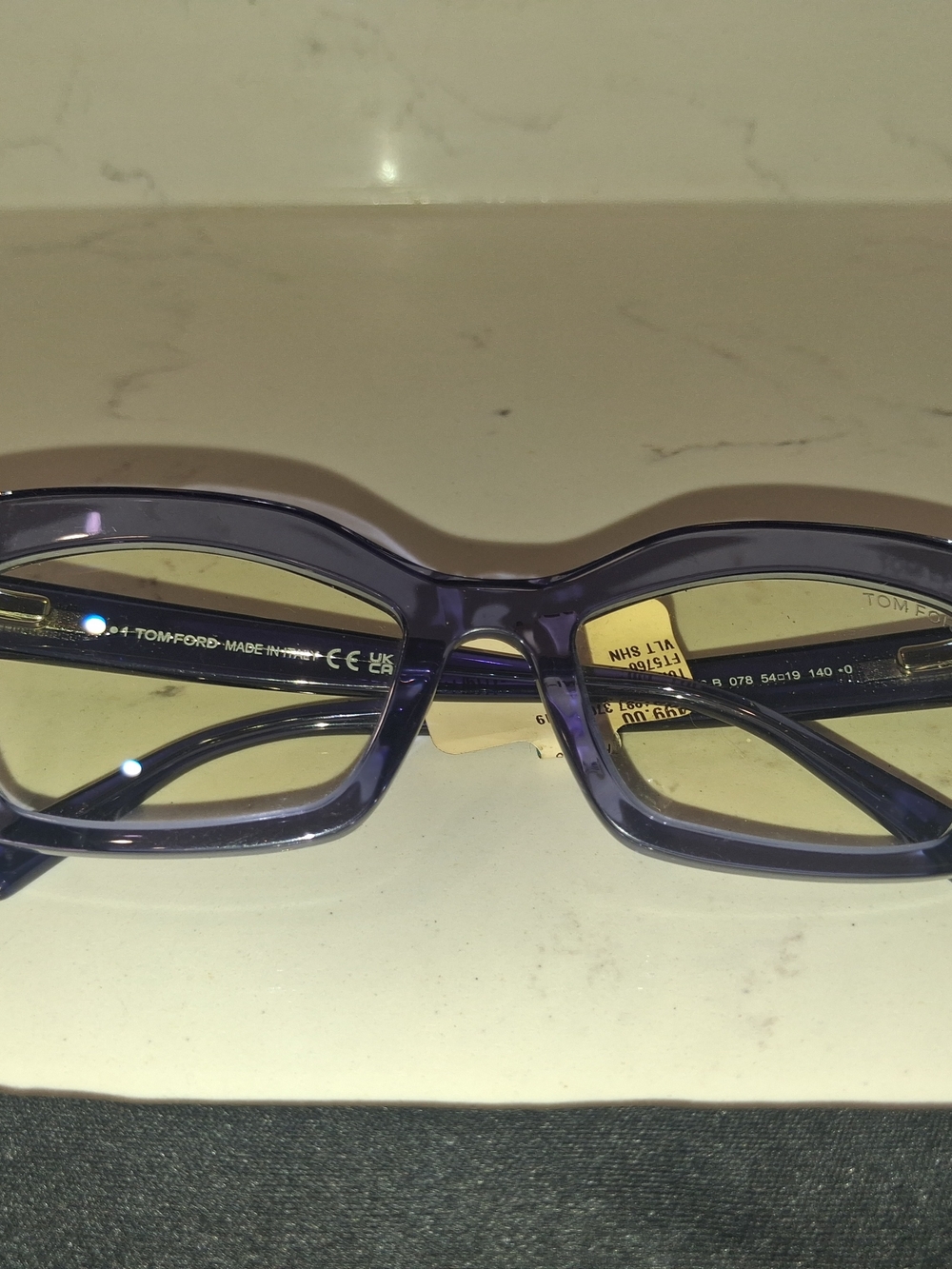 Tom Ford Translucent Lavender Rectangular Glasses